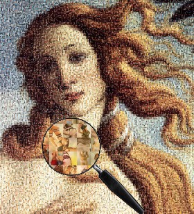 Peinture de Venus en mosaïque d'images de femmes