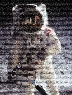 Photo-mosaic made from images of Apollo missions