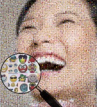 Pretty face photograph made of smileys images