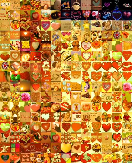 Photo mosaic example without merge made on www.pictosaic.com - Total number of tiles: 5400 - Sample version