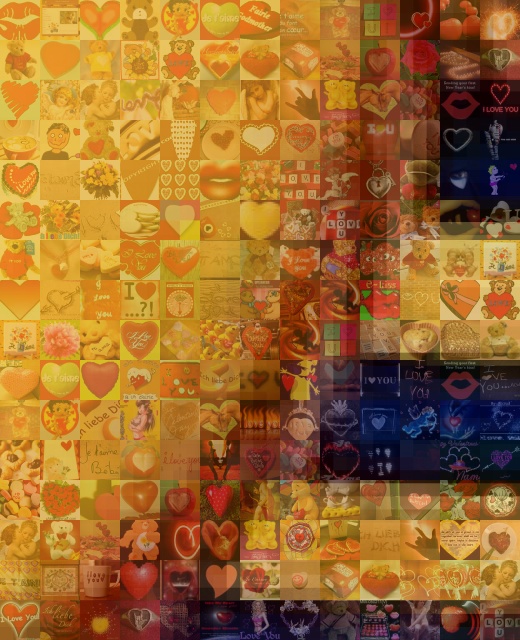 Exemple de photo mosaque avec un fondu centr faite sur www.Pictosaic.com - Total number of tiles: 5400 - Sample version