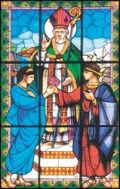 Stained glass window depicting St. Valentine